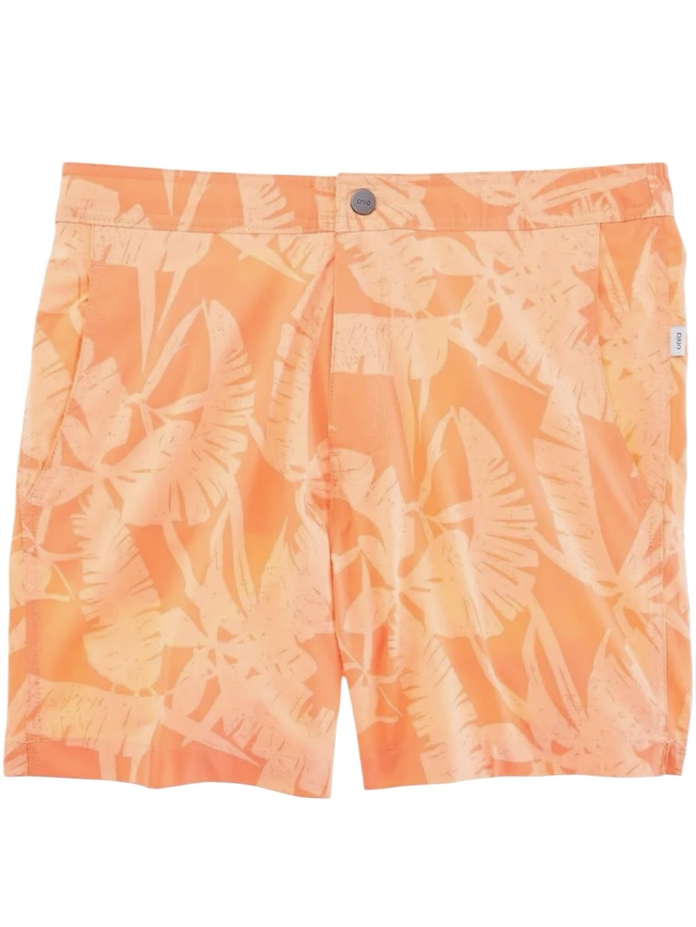New Onia The Calder Palm Print Swim Trunks In Orange Small $175